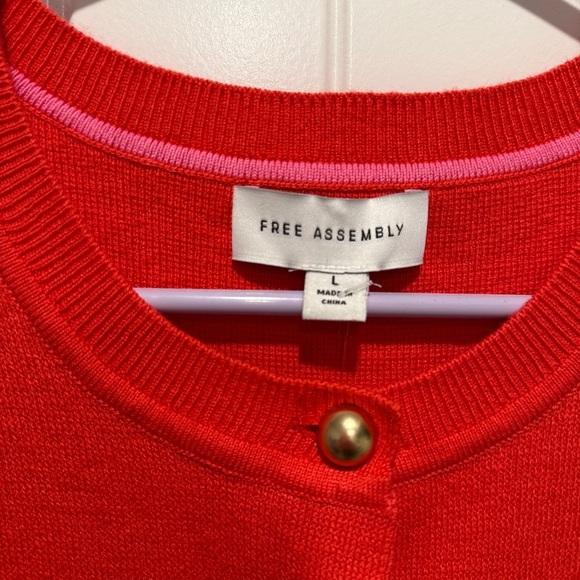 Free Assembly Orange Button-Up Cardigan Vest - Picture 3 of 8